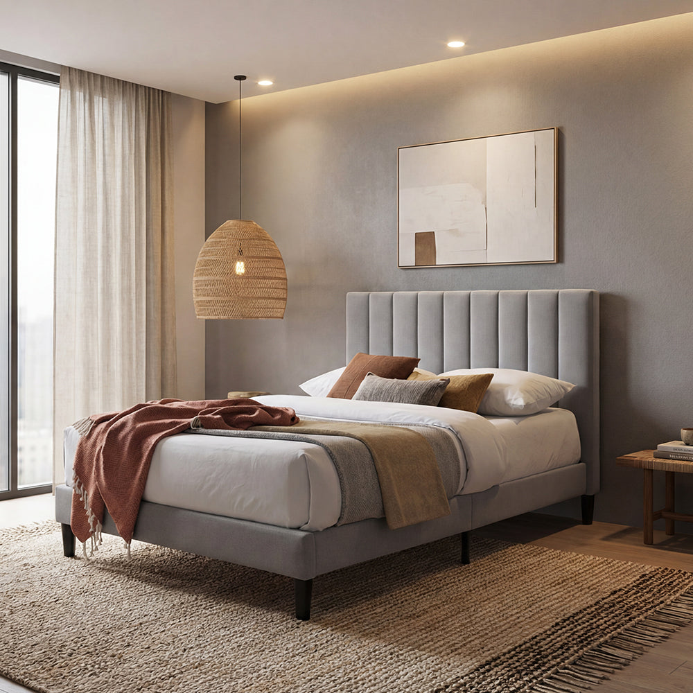 CAMA LISA 140 GRIS
