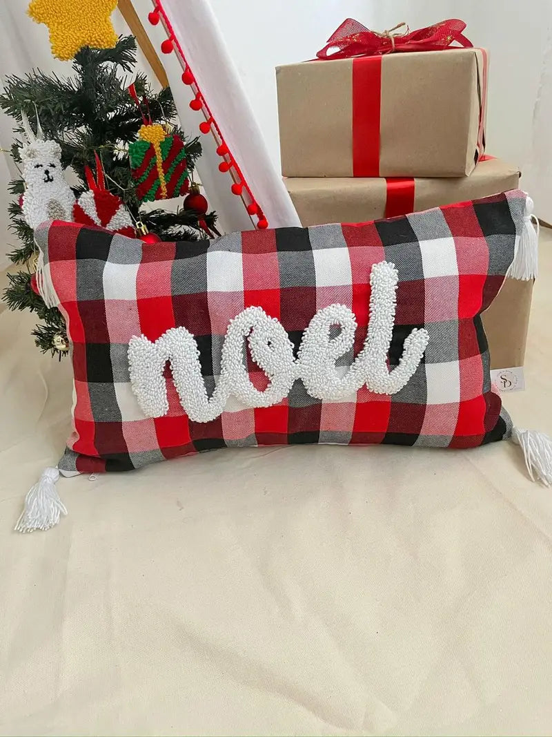 FUNDA DE COJÍN NAVIDEÑO NOEL CUADROS