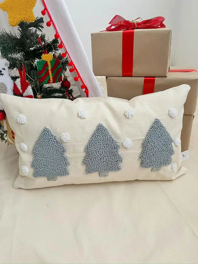 FUNDA DE COJÍN NAVIDEÑO PINOS