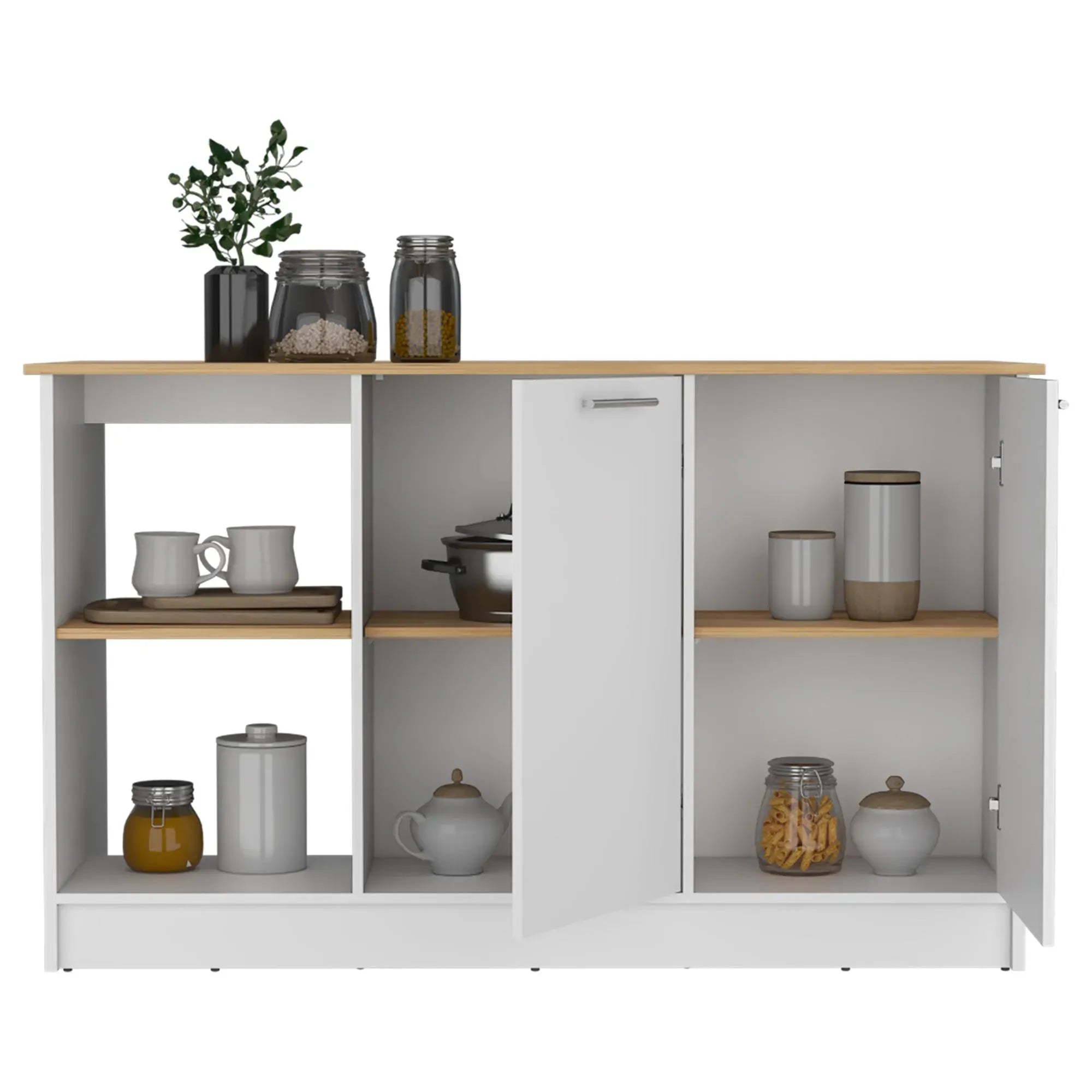 BARRA COCINA SAMARA BLANCO Y MACADAMIA