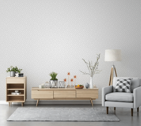 PAPEL DE COLGADURA GEOMETRIC PLATA - Imagen 2