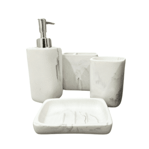 ACCESORIOS DE BAÑO 4 PIEZAS MARMOL