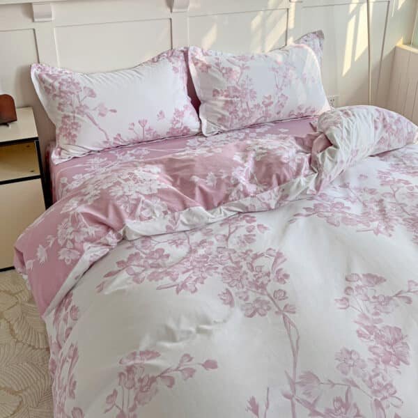 FORRO DUVET REAL 100% ALGODÓN PRADERA ROSA - Imagen 3