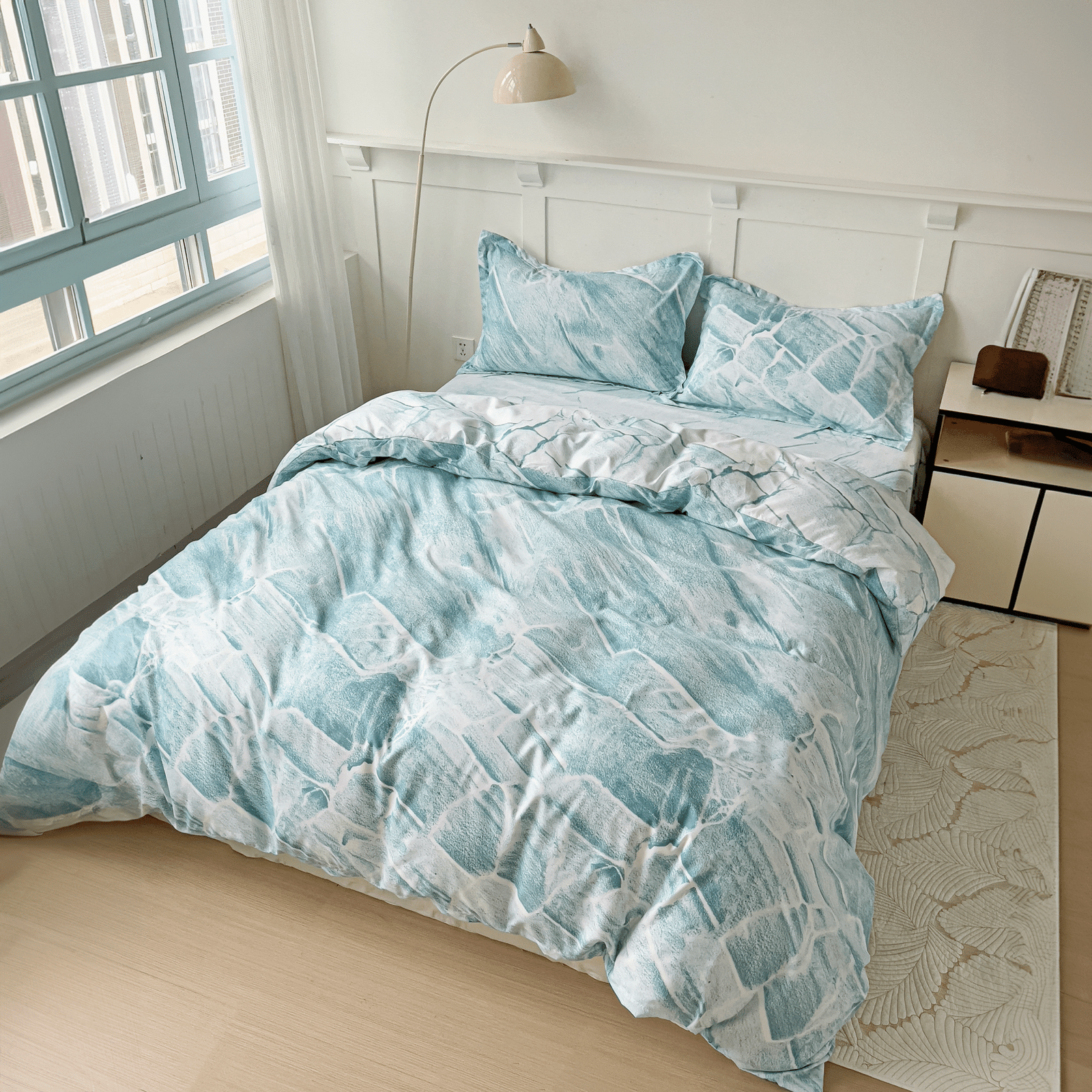 TENDIDO ACOLCHADO ROMA PRINT MARMOL AQUA
